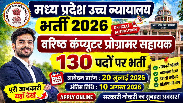 MP High Court Recruitment 2026: 130 Senior Computer Programmer Assistant Vacancy | Apply Online